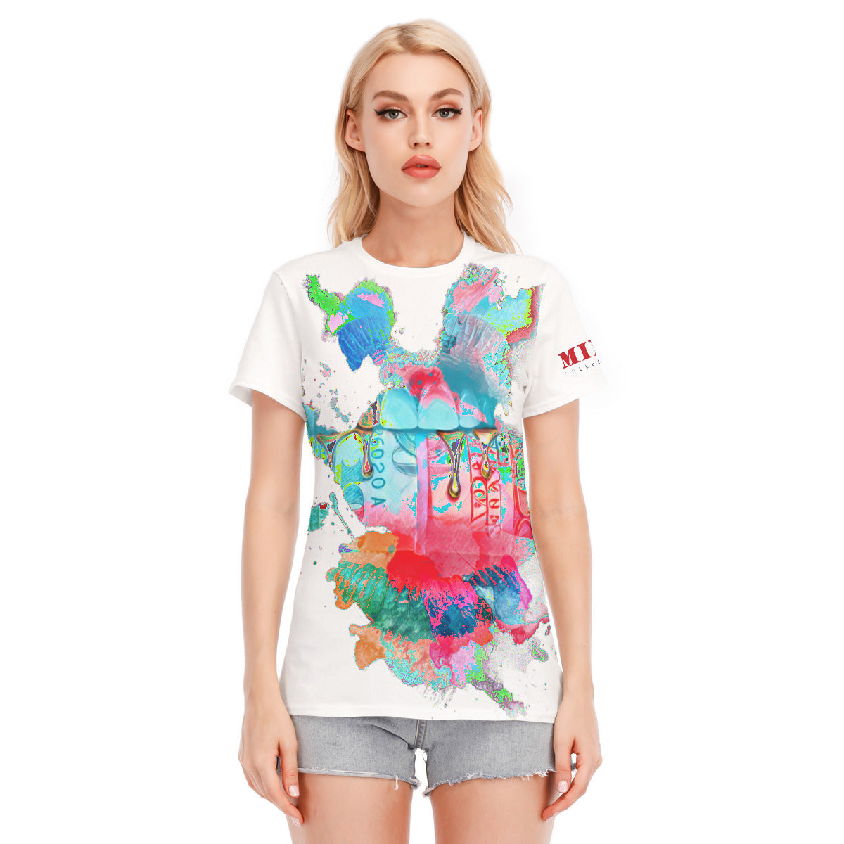 Mint Collection Women's Paint Slash T-Shirt