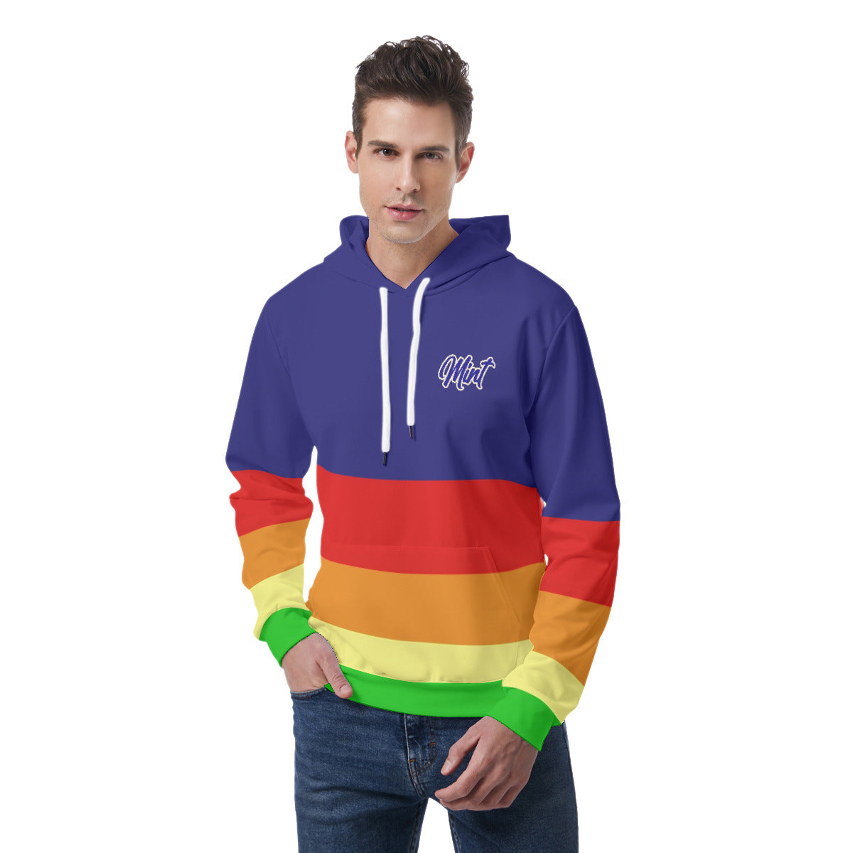 Mint Collection primary colors pullover hoodie