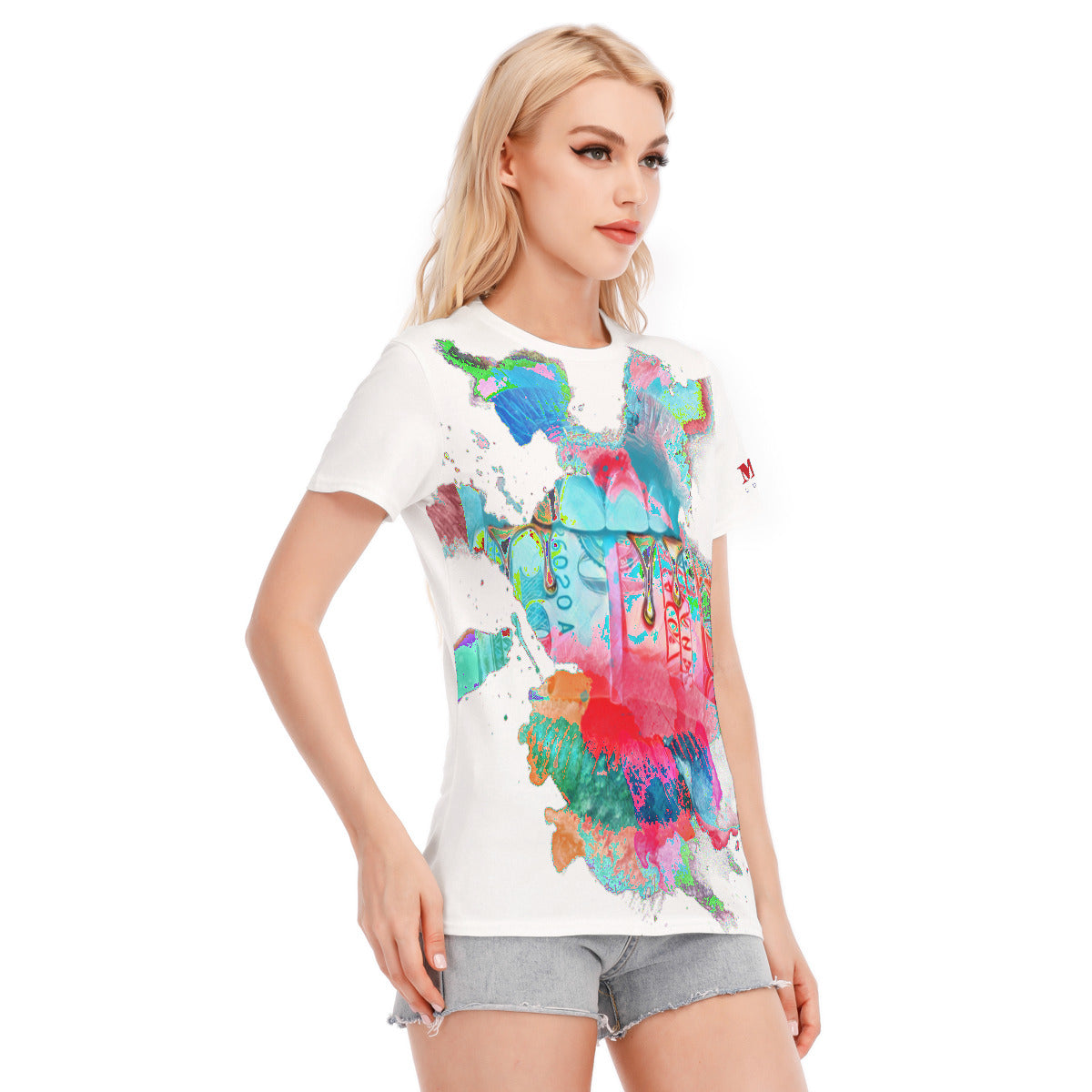 Mint Collection Women's Paint Slash T-Shirt