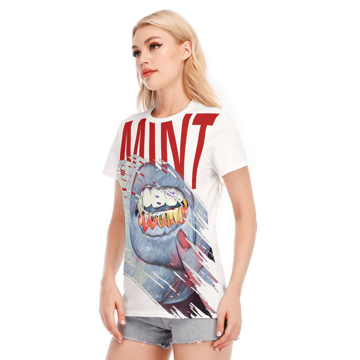 Mint Collection Women's GOLD GRILL T-Shirt