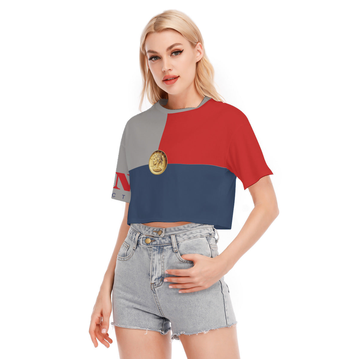 Women's Mint Collection Drop Shoulder Cropped Blouse