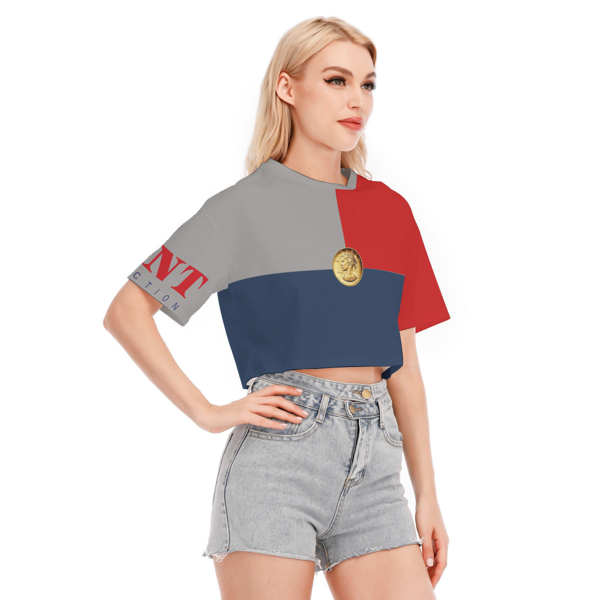 Women's Mint Collection Drop Shoulder Cropped Blouse